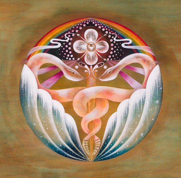 Rattlesnakes and Rainbows — snakes and rainbow with sacred geometry